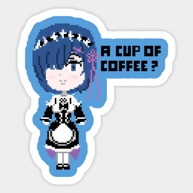 A Cup of Coffee ? Sticker by ShatteredPixels